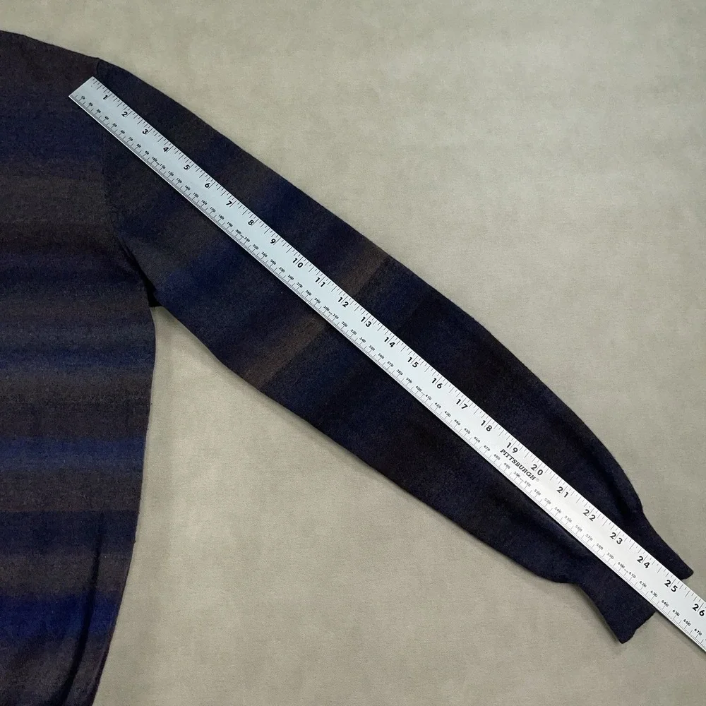 Isaia Cashmere Quarter Zip Sweater Mens Large Striped Long Sleeve Pullover Italy - Picture 13 of 15